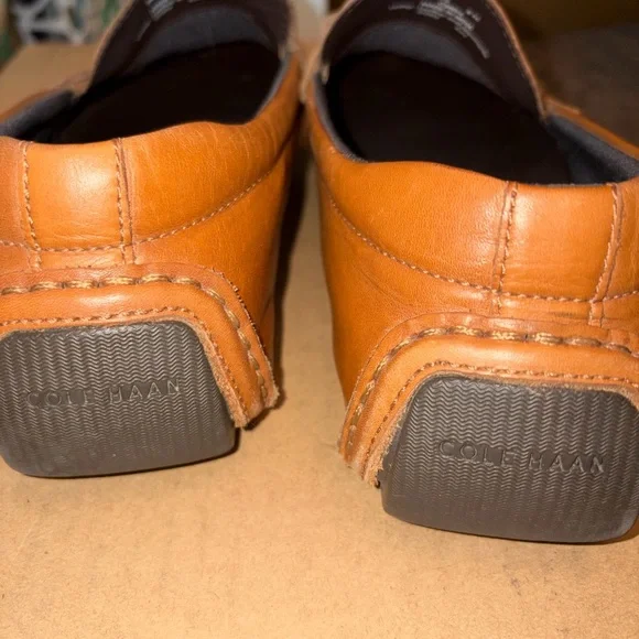 Cole Haan Men's Tan Perforated Loafers - Picture 3 of 7